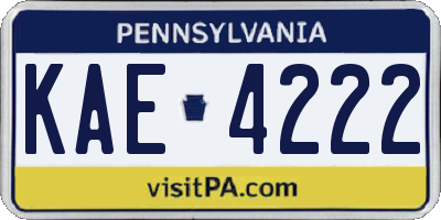 PA license plate KAE4222