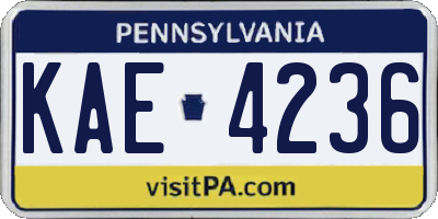 PA license plate KAE4236