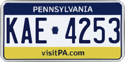 PA license plate KAE4253