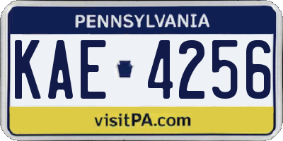 PA license plate KAE4256