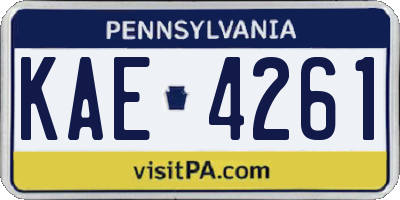 PA license plate KAE4261