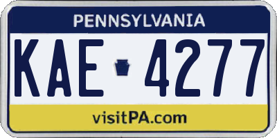 PA license plate KAE4277