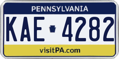 PA license plate KAE4282