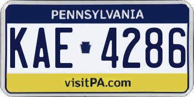 PA license plate KAE4286