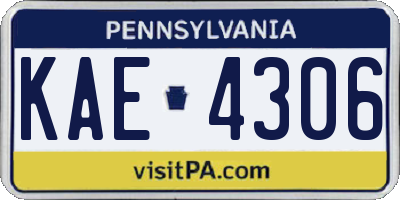 PA license plate KAE4306