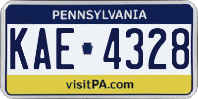 PA license plate KAE4328