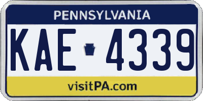 PA license plate KAE4339