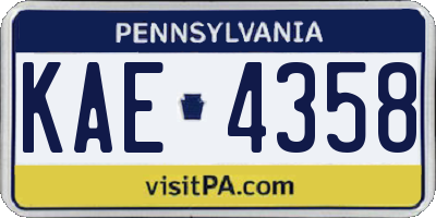 PA license plate KAE4358
