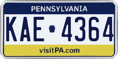 PA license plate KAE4364
