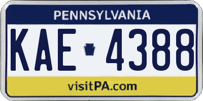 PA license plate KAE4388