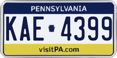 PA license plate KAE4399