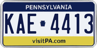 PA license plate KAE4413