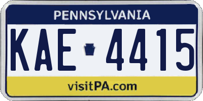 PA license plate KAE4415