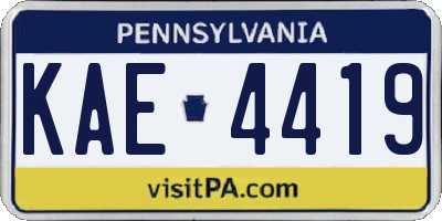 PA license plate KAE4419