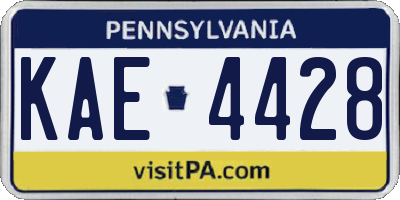 PA license plate KAE4428