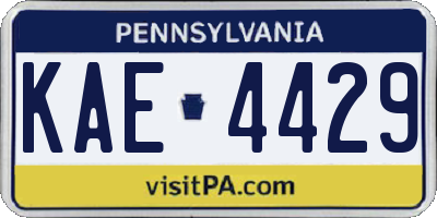 PA license plate KAE4429
