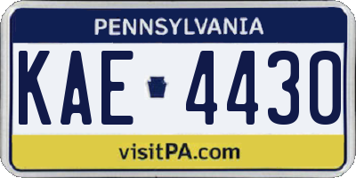 PA license plate KAE4430