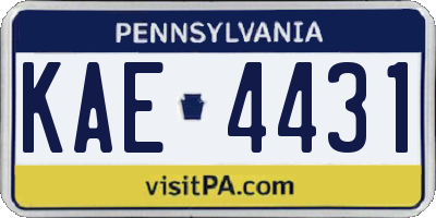 PA license plate KAE4431
