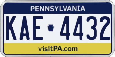 PA license plate KAE4432