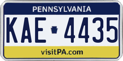 PA license plate KAE4435