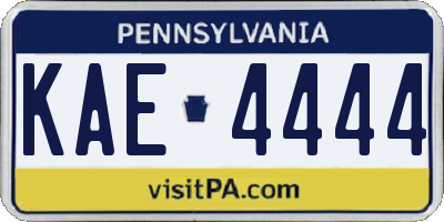 PA license plate KAE4444