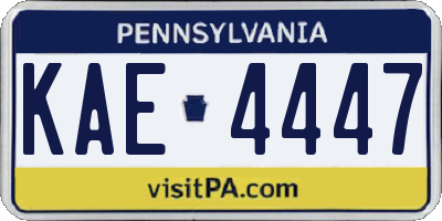 PA license plate KAE4447