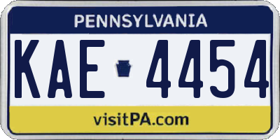 PA license plate KAE4454