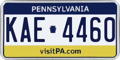 PA license plate KAE4460