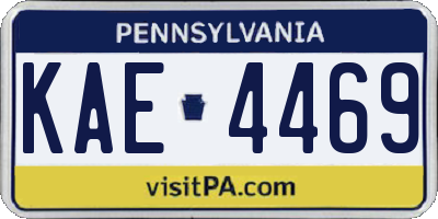 PA license plate KAE4469