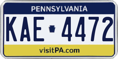 PA license plate KAE4472