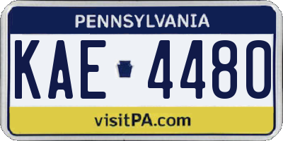 PA license plate KAE4480