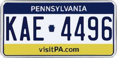PA license plate KAE4496