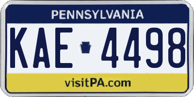 PA license plate KAE4498