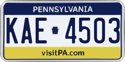 PA license plate KAE4503