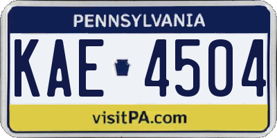 PA license plate KAE4504