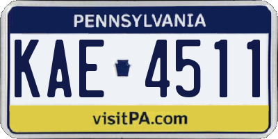 PA license plate KAE4511