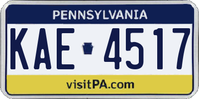 PA license plate KAE4517