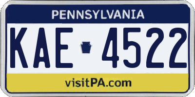 PA license plate KAE4522
