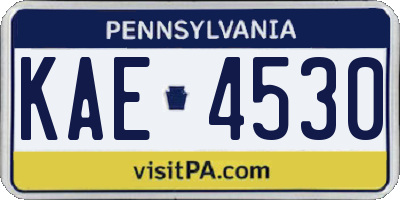 PA license plate KAE4530