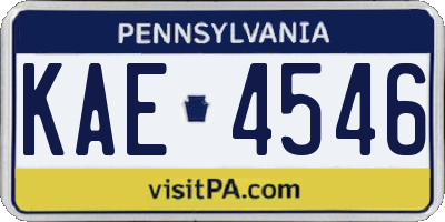 PA license plate KAE4546