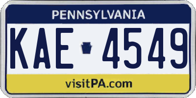 PA license plate KAE4549