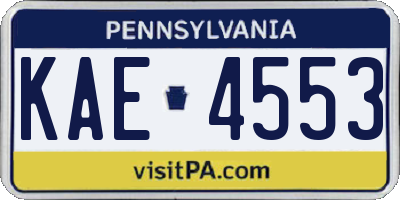 PA license plate KAE4553