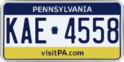 PA license plate KAE4558