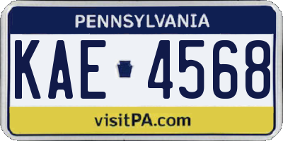 PA license plate KAE4568