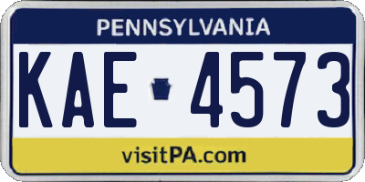 PA license plate KAE4573