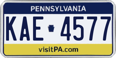 PA license plate KAE4577