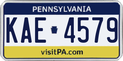 PA license plate KAE4579