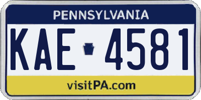 PA license plate KAE4581