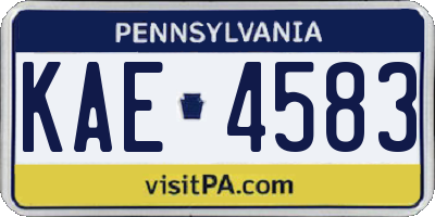 PA license plate KAE4583