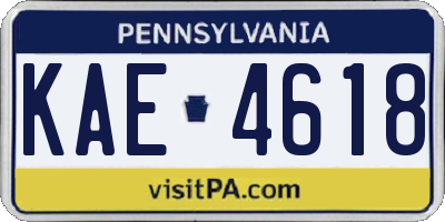 PA license plate KAE4618